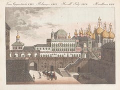 The Old Palace of the Czars of Moscow, Russia, colour aquatint engraving