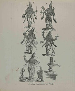 Les autres incarnations de Vishnu - Costumes  - Lithographie - 1862