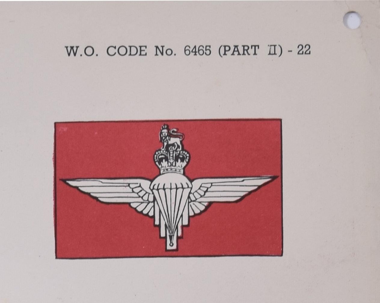 The Parachute Regiment Institute of Army Education 1954 uniform lithograph - Gray Portrait Print by Unknown