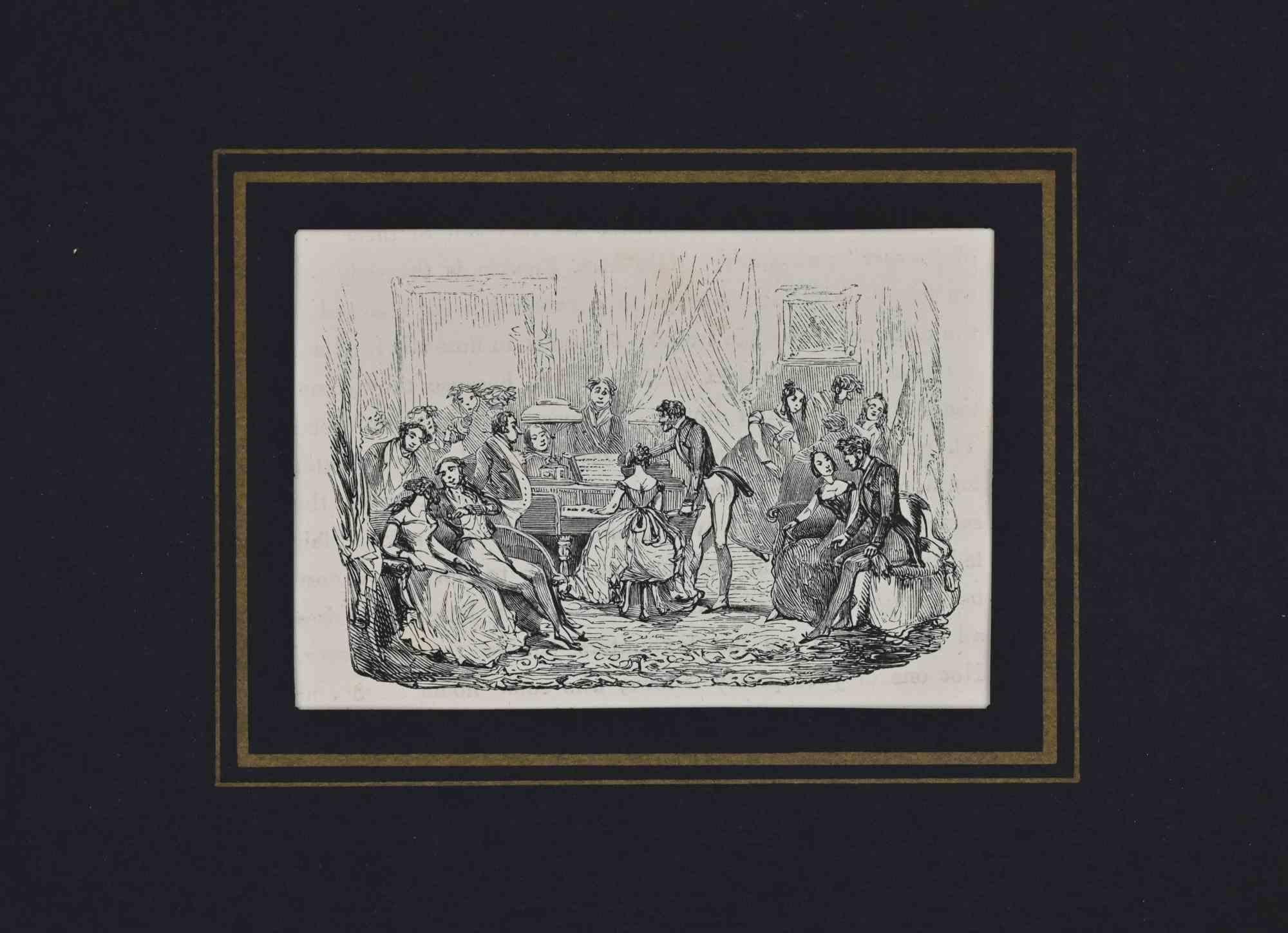 Unknown Figurative Print - The Party - Lithograph - 19th Century