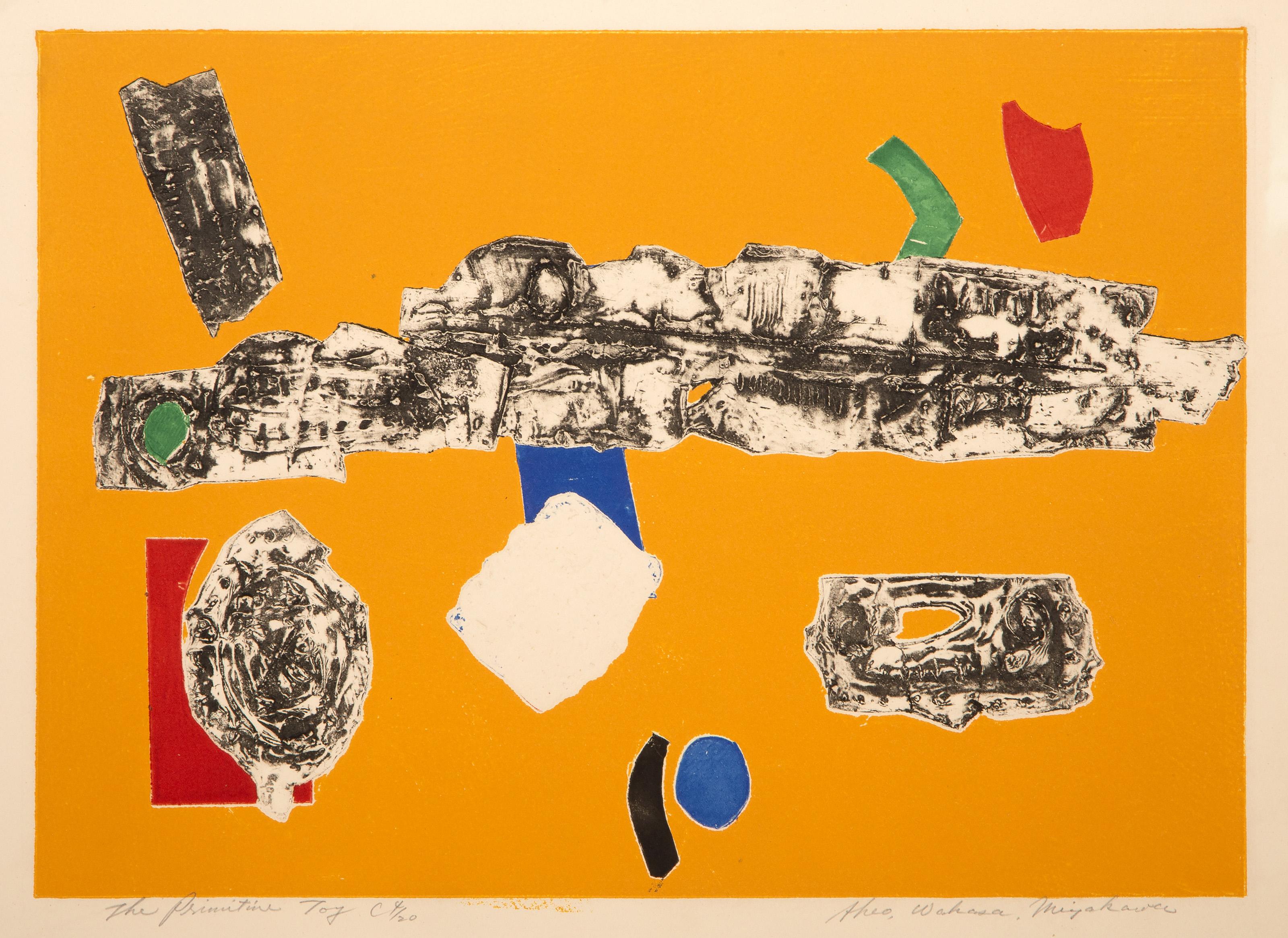 The Primitive Toy C, Modern Etching and Aquatint by Akio Wakasa Miyakawa
