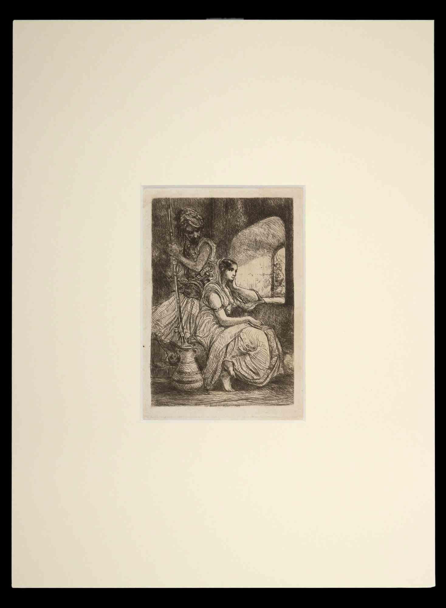 The Prisoner - Original-Radierung - 19. Jahrhundert – Print von Unknown