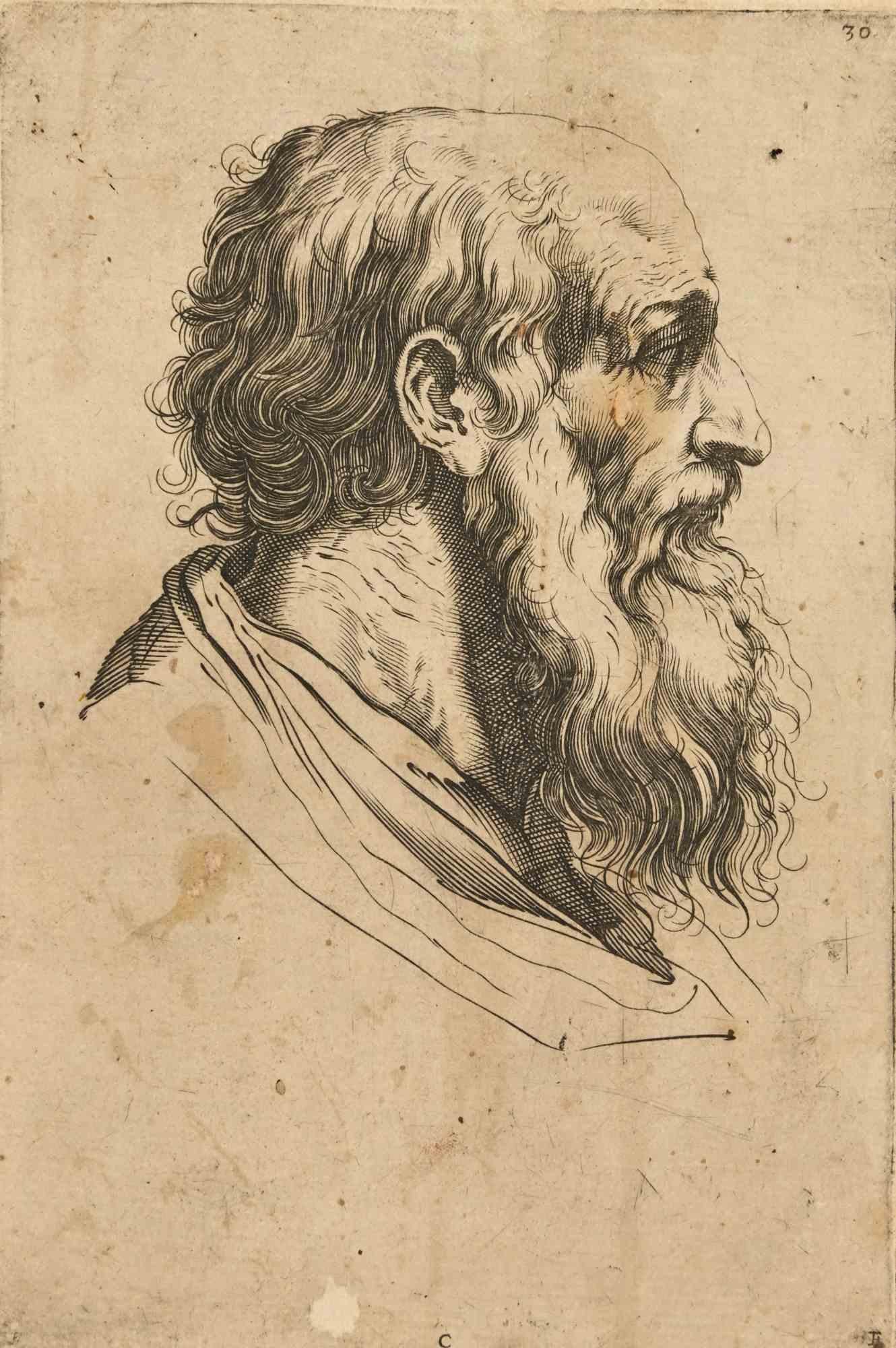 Unknown Figurative Print - The Profile - Etching - 17th Century