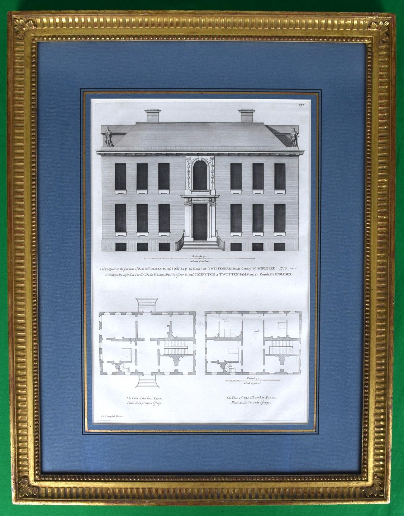 The Prospect To The Gardens Of The Honble James Johnston Esq His House  - Print by Unknown