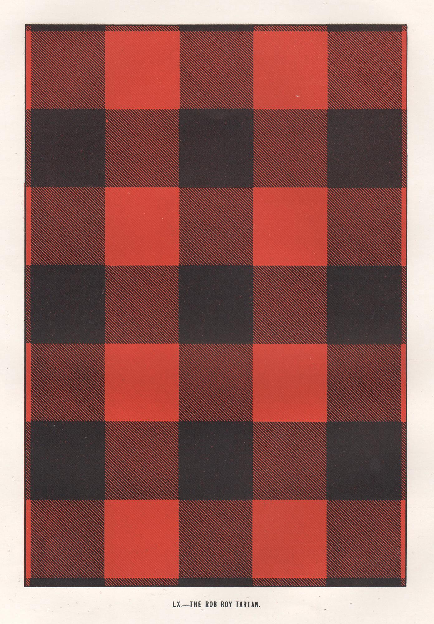 Unknown Abstract Print – Rob Roy Tartan, schottisches Schottland, Kunstdesign-Lithographiedruck