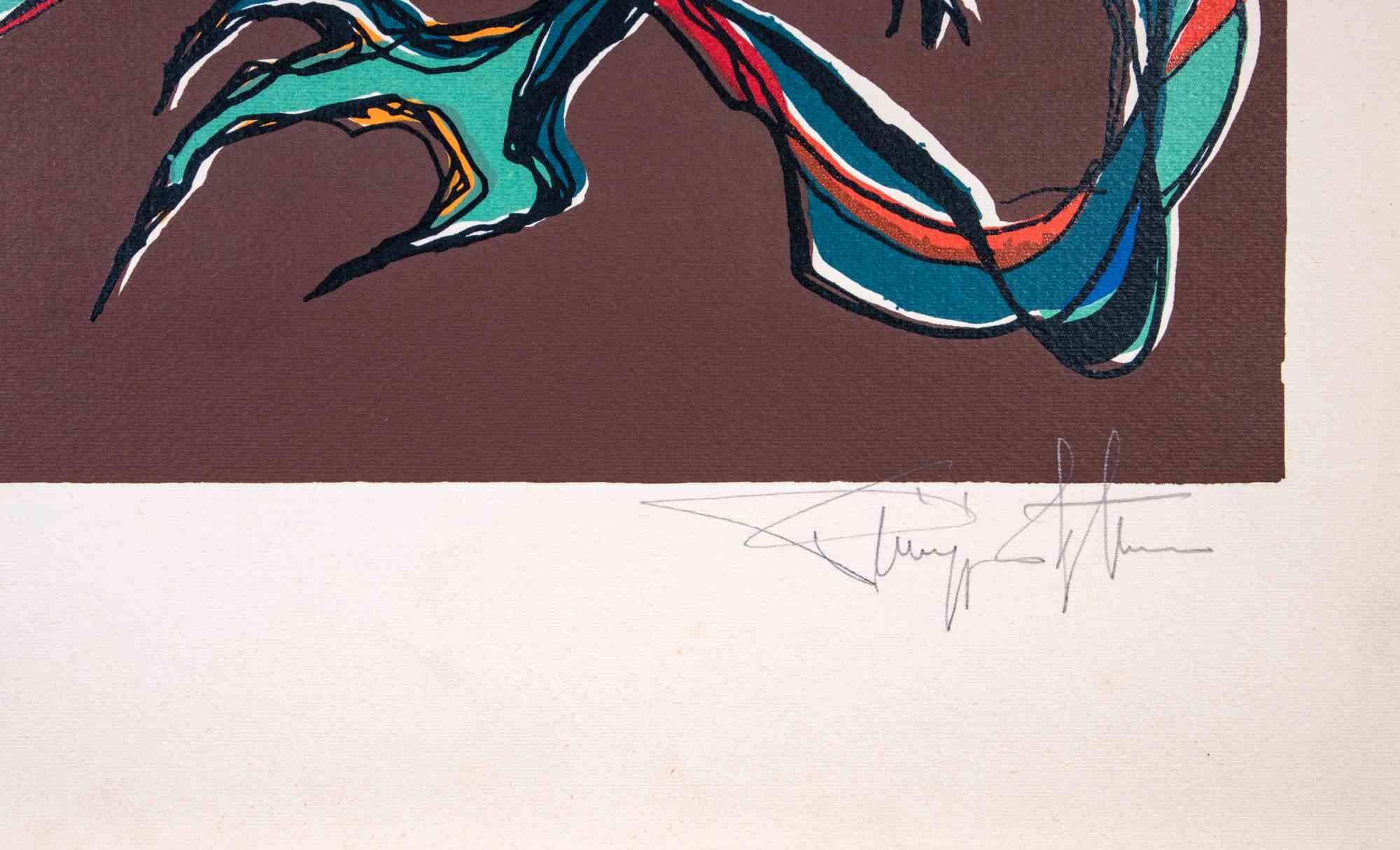 Il gallo - Litografia - 1970 - Print di Unknown