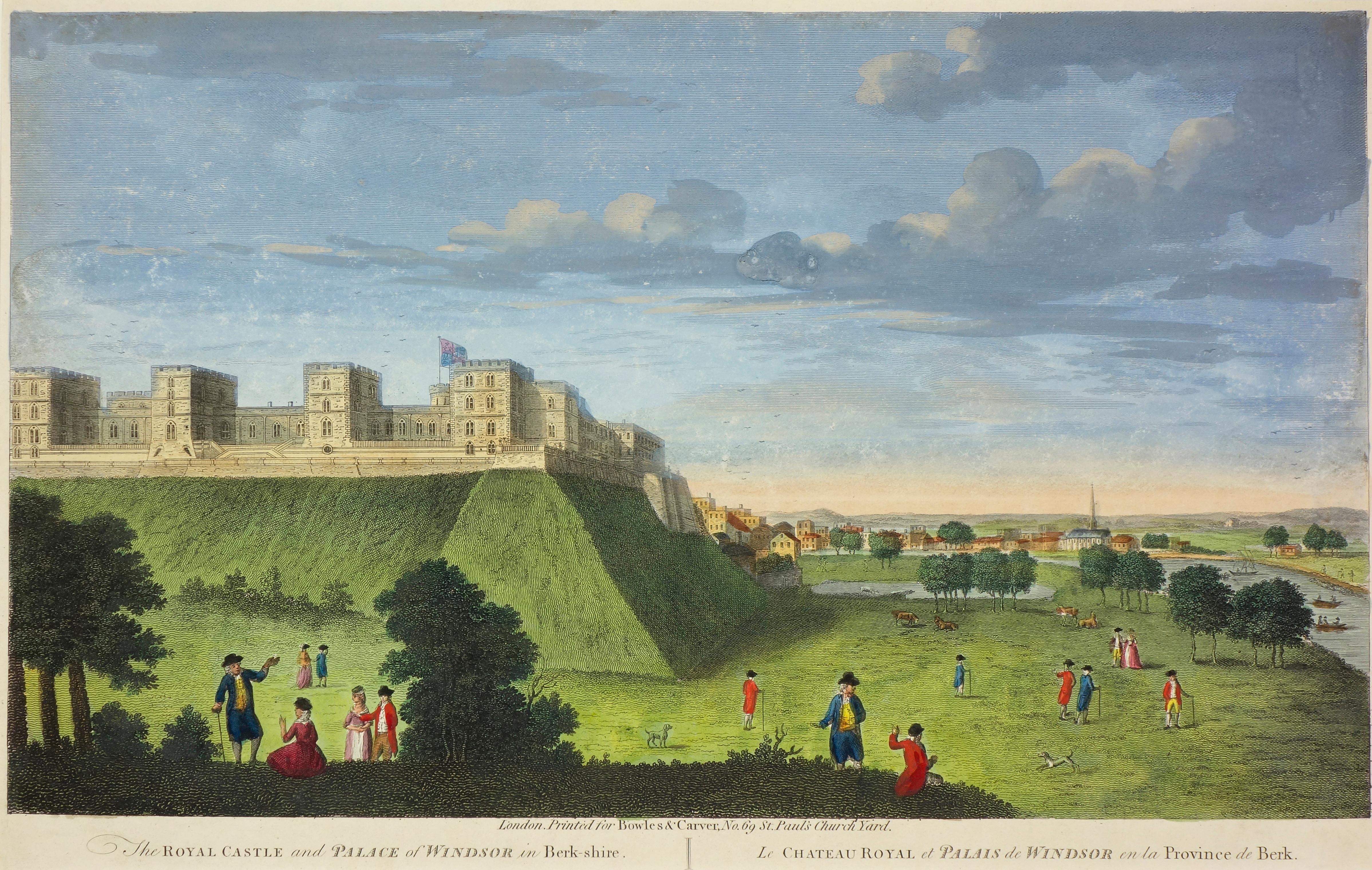 The Royal Castle and Palace of Windsor Original copper plate engraving - Print by Unknown