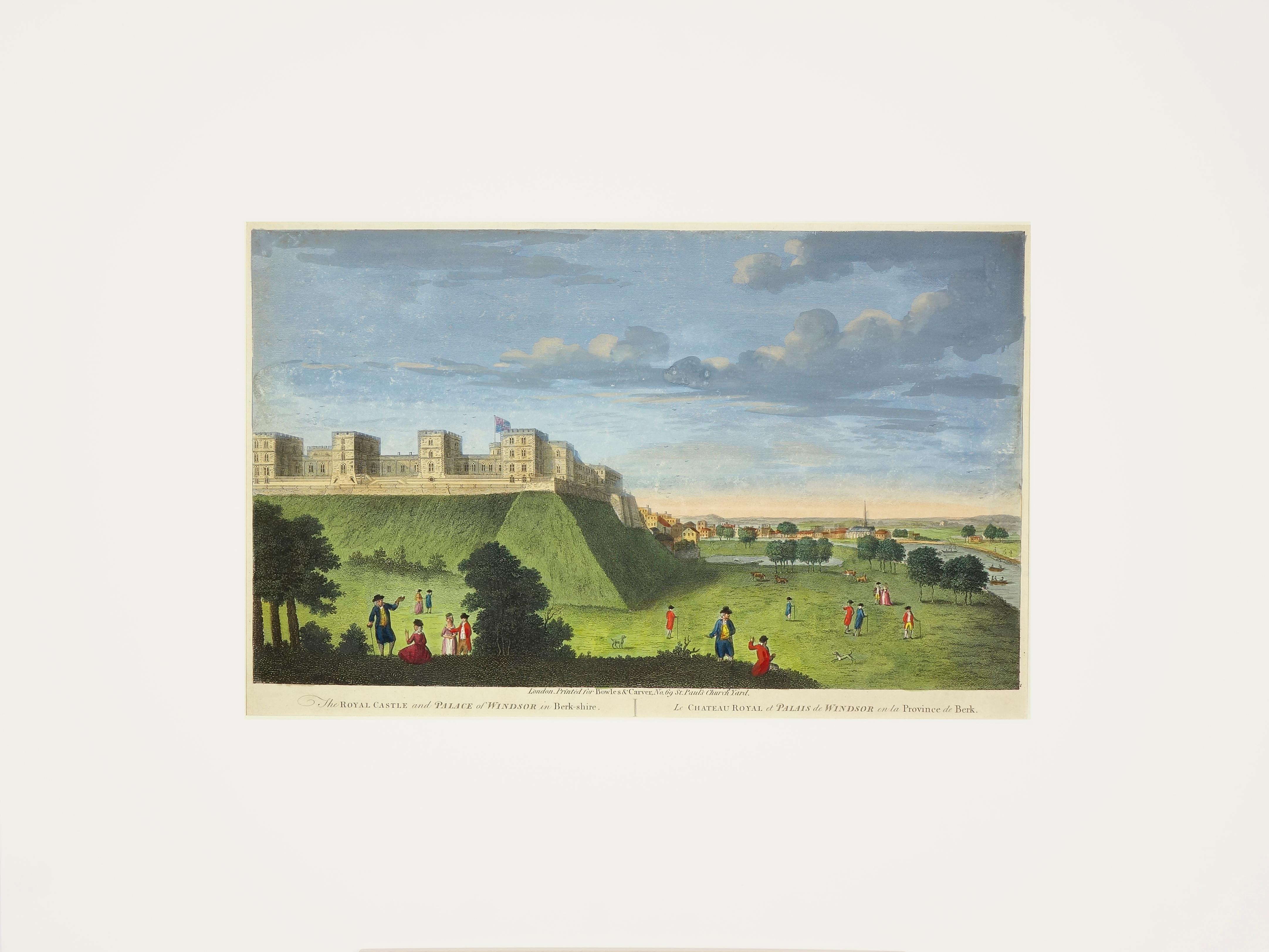 Unknown Landscape Print - The Royal Castle and Palace of Windsor Original copper plate engraving