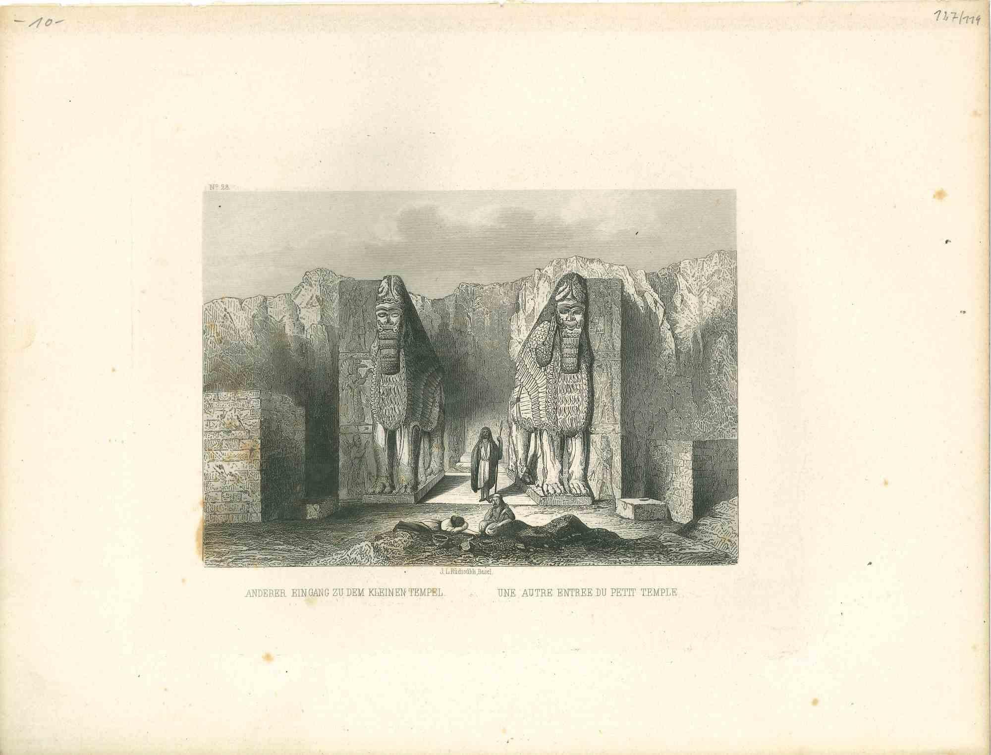 Unknown Figurative Print - The Small Temple Entry - Original Lithograph - Mid 19th Century