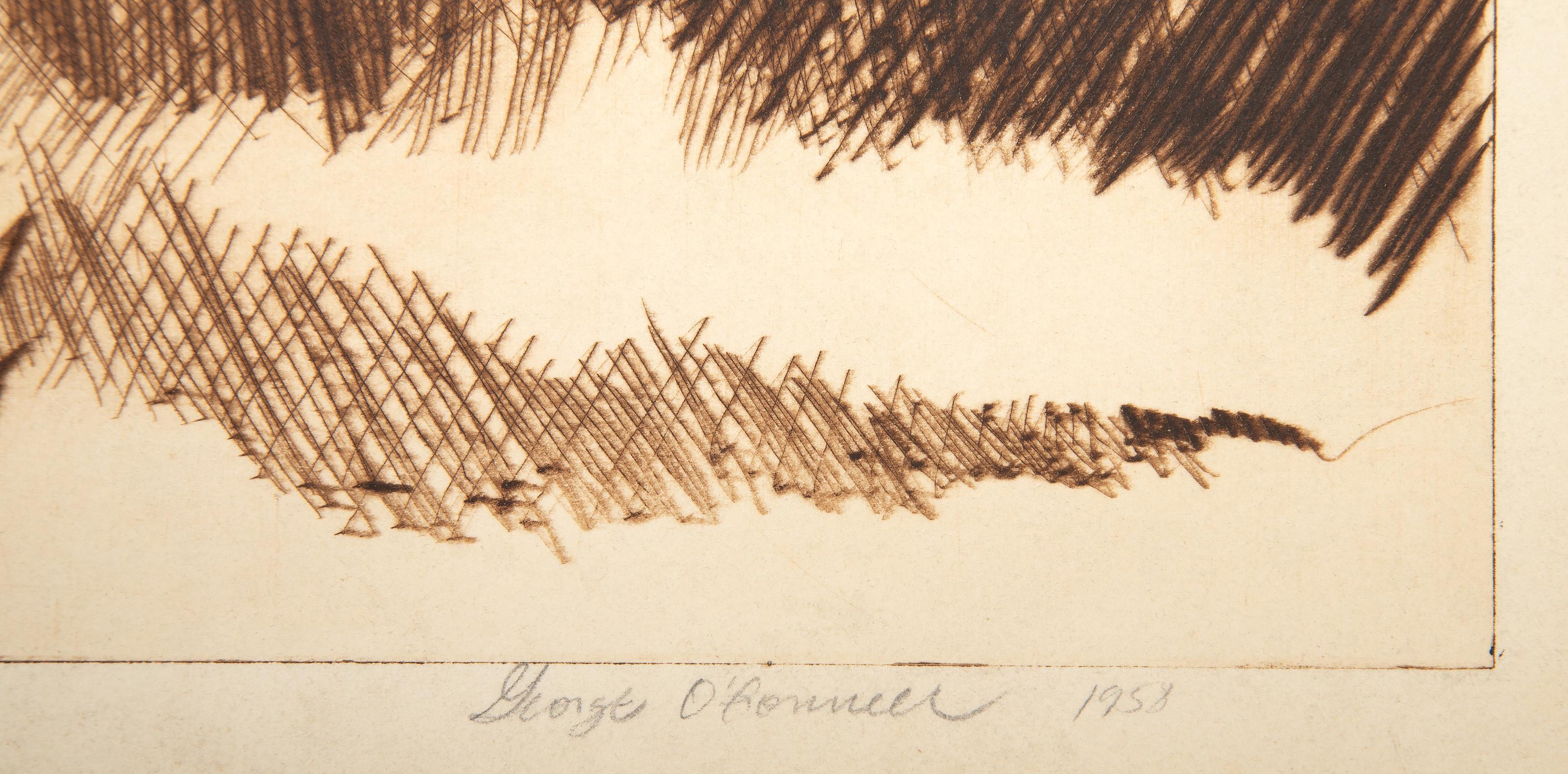 El Sol Ha Dado La Riqueza A La Tierra, Grabado Impresionista - Landscape Print Beige de George O'Connell