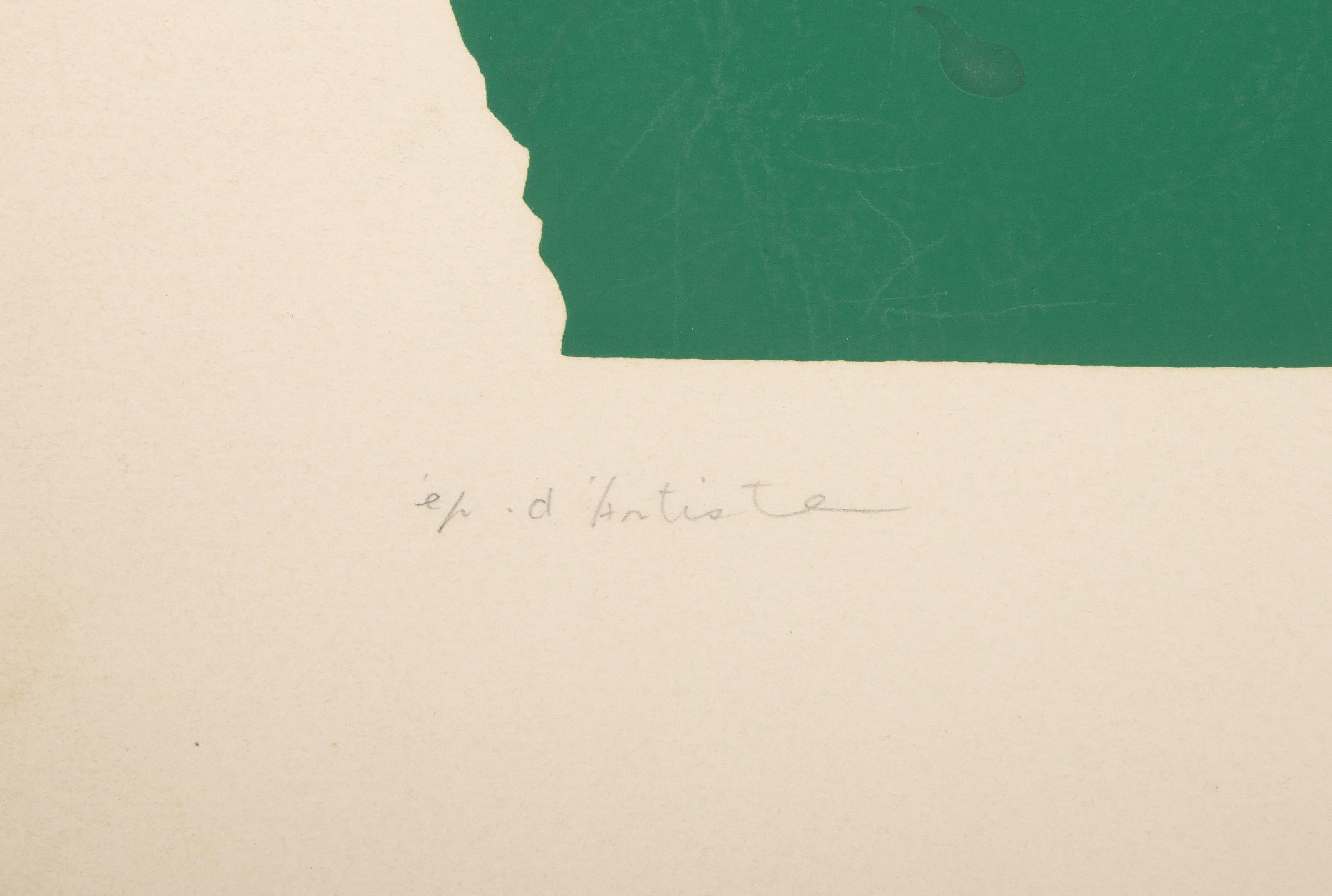 Il sole nel verde, serigrafia minimalista di Shirai Akiko in vendita 1