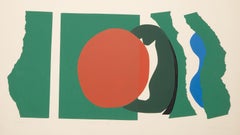 Il sole nel verde, serigrafia minimalista di Shirai Akiko