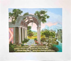 The Temple - Original Lithograph - 1980s