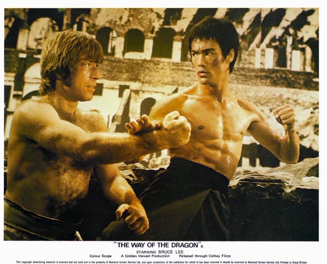 Cartel promocional original de «El camino del dragón» (1972), sin enmarcar