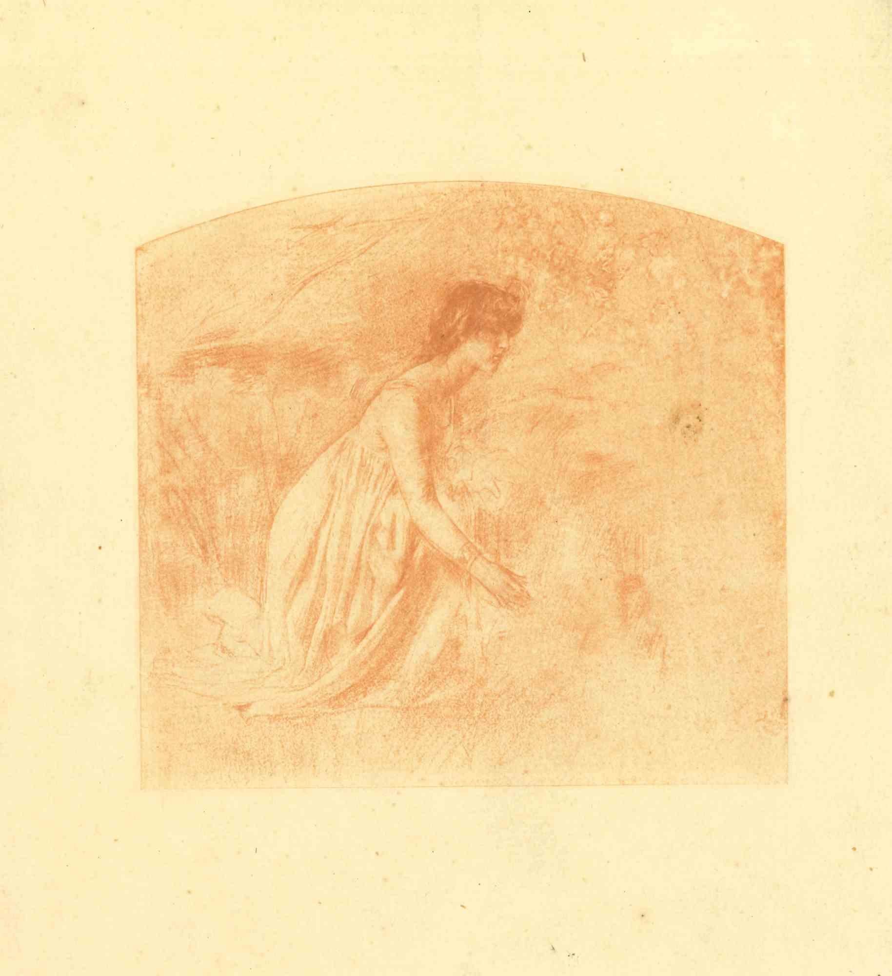 The Woman - Original Lithograph - Early 20th Century