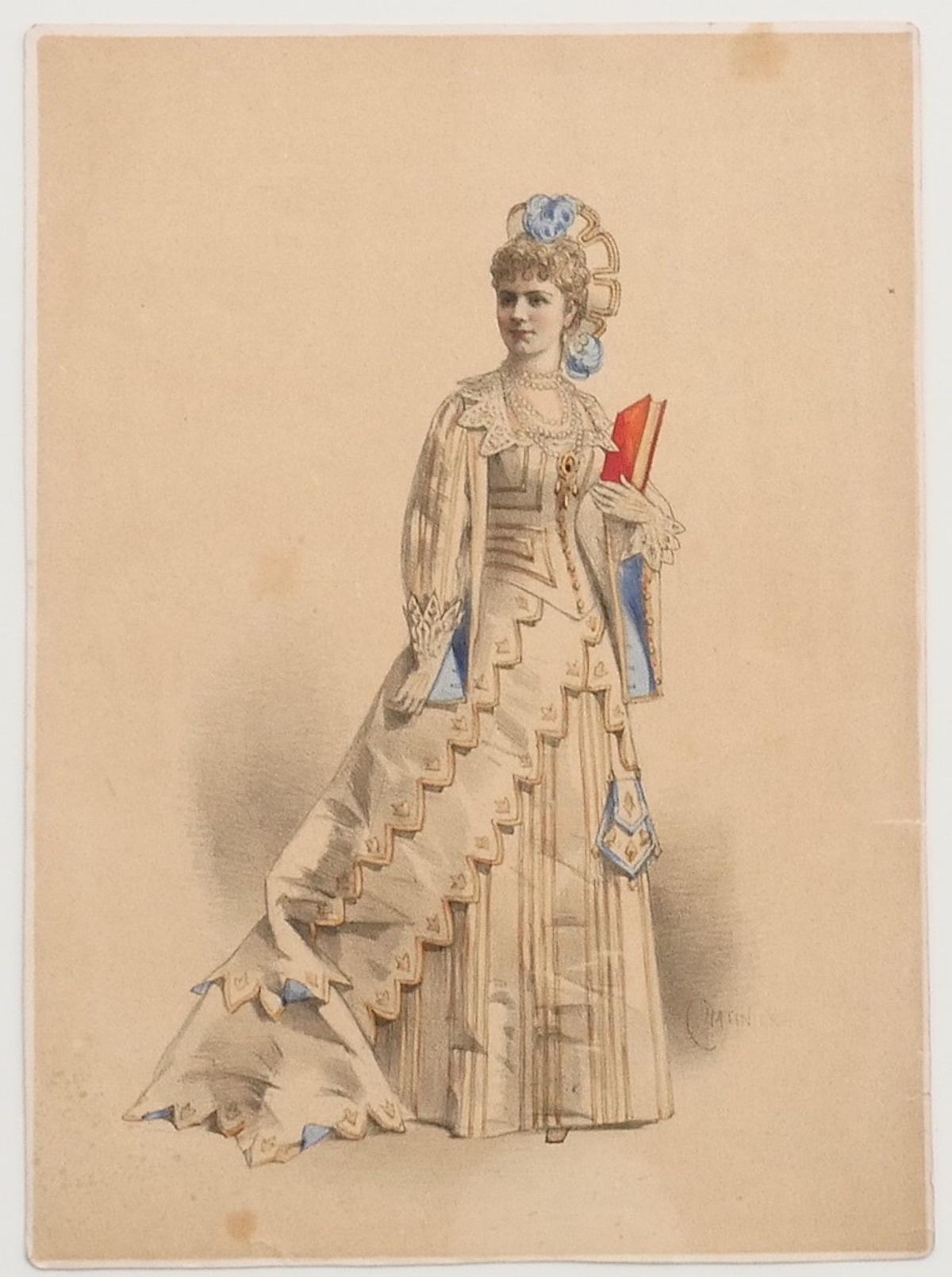 Unknown Figurative Print - Theatrical Costume - Original Lithograph - 1880