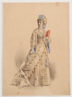 Antique Theatrical Costume - Original Lithograph - 1880