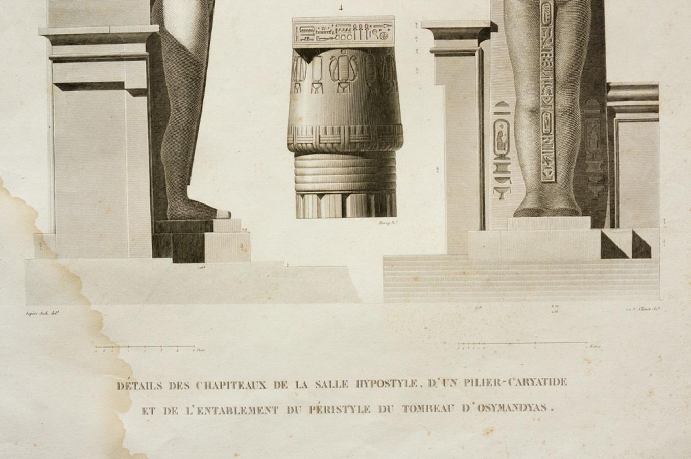 Thebes. Memnonium  / Details des Chapiteaux de la Salle Hypostyle, d’un Pilier - Print by Unknown