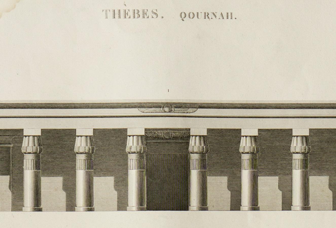 Thebes. Qournah. / Elevation et Coupe Longitudinale du Palais - Print by Unknown