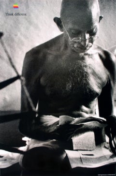 Vintage Think Different Poster Apple Computer Original 1998 - Mahatma Gandhi