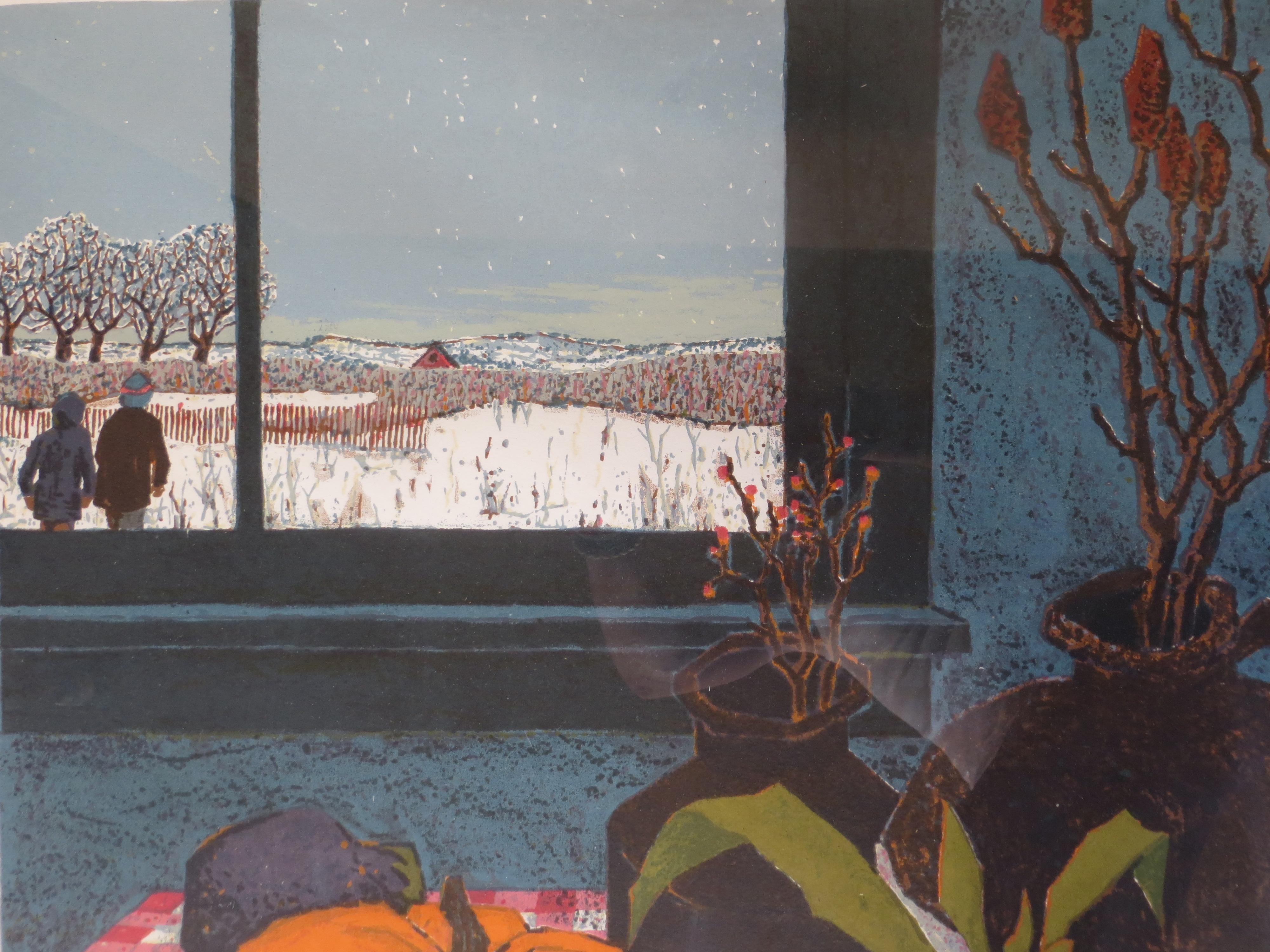 THOMAS BARTEK, WINTER STILL LIFE SERIGRAPH, 1973 For Sale 3