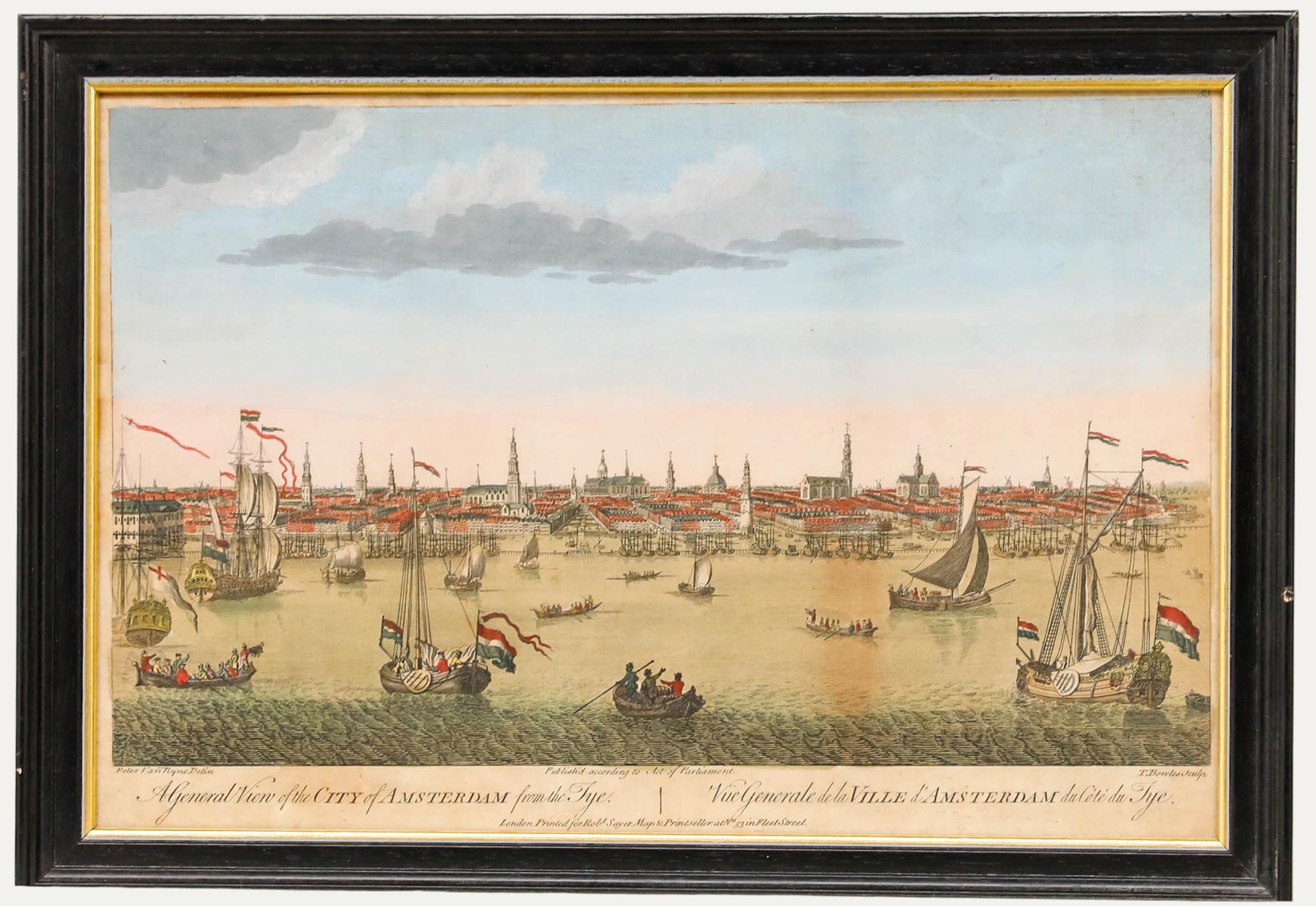 Thomas Bowles after Peter van Ryne - Engraving, A General View of Amsterdam