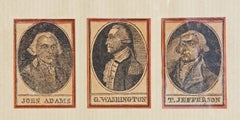 Three 18th Century Portrait Engravings George Washington Thomas Jefferson 