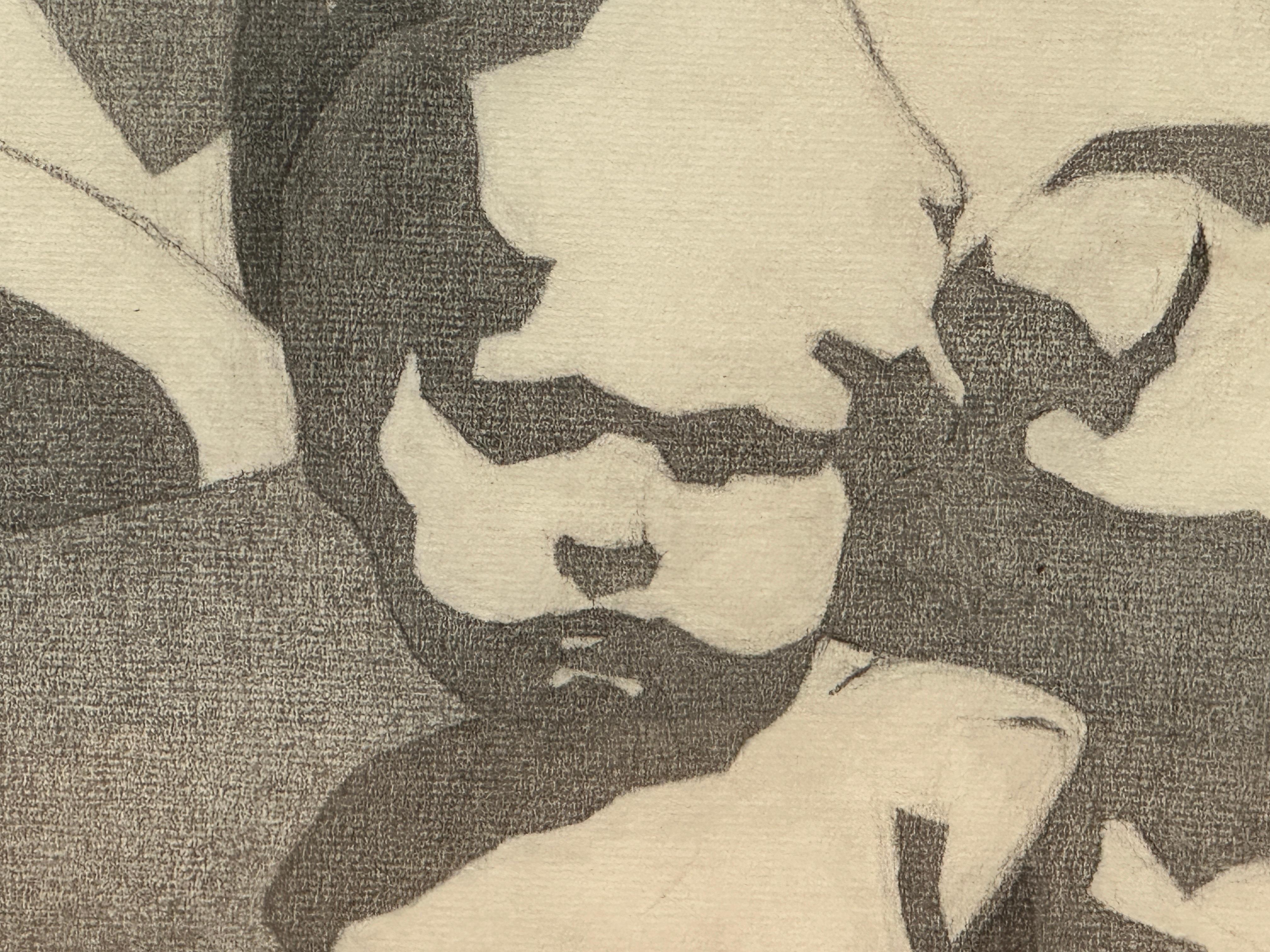 The question that immediately arises when considering this work by Marx is: How does the artist transcend the two-dimensionality of his drawing to make us feel the presence of his three busts so palpably, as a sculptural work would suggest? How do
