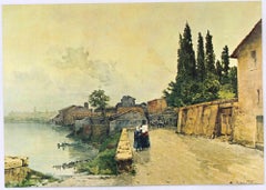 Fiume Tevere, Marmorata, Roma - Cartolina d'epoca - Anni '80