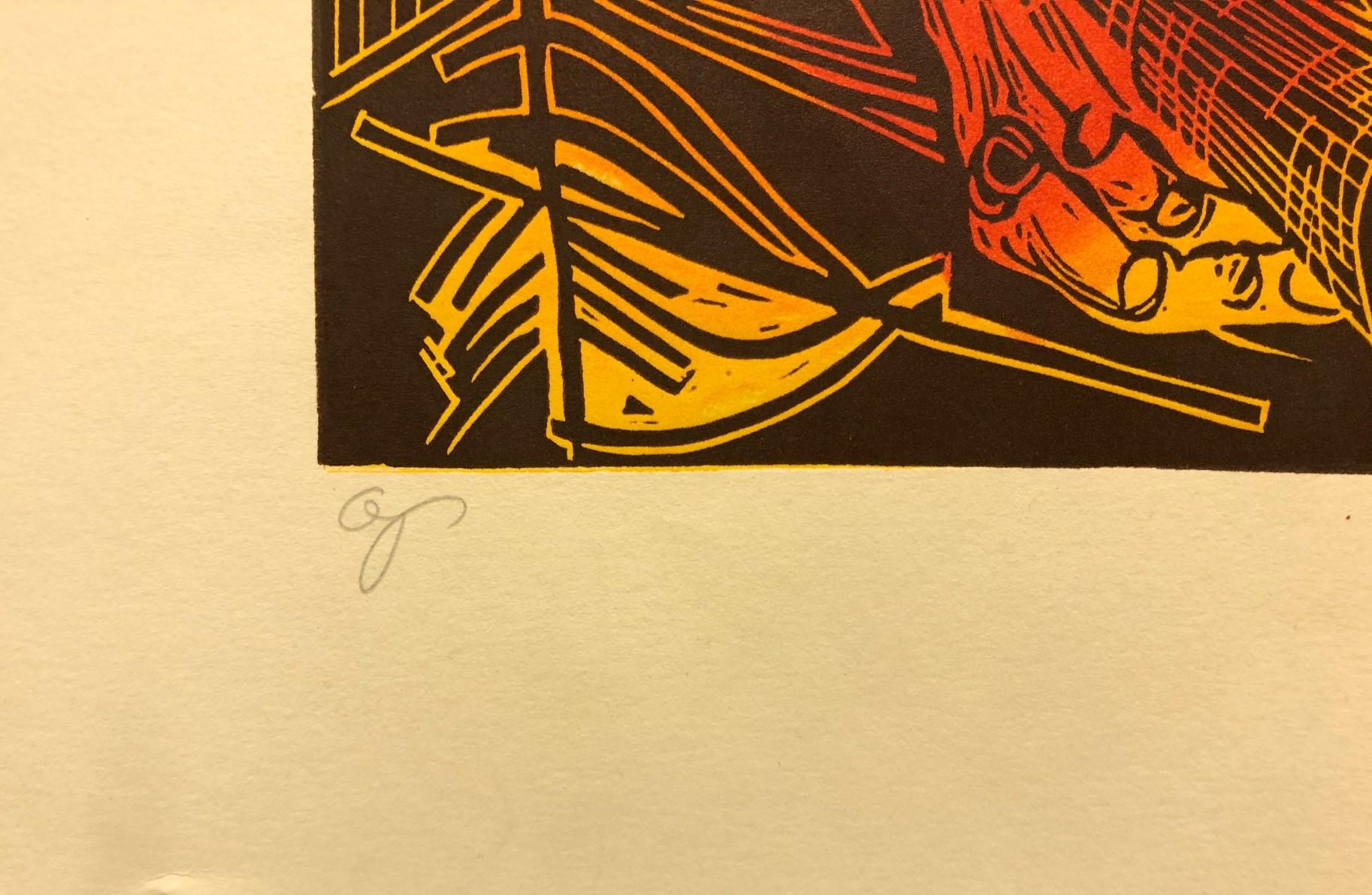 Serigrafía, Prueba de artista. Lápiz-Firmado por el artista-la firma es ilegible. La impresión mide 19,5 x 14 pulgadas, sin enmarcar. Se desconoce la fecha de creación, pero se cree que data de finales del siglo XX. La pieza está en muy buen estado. 