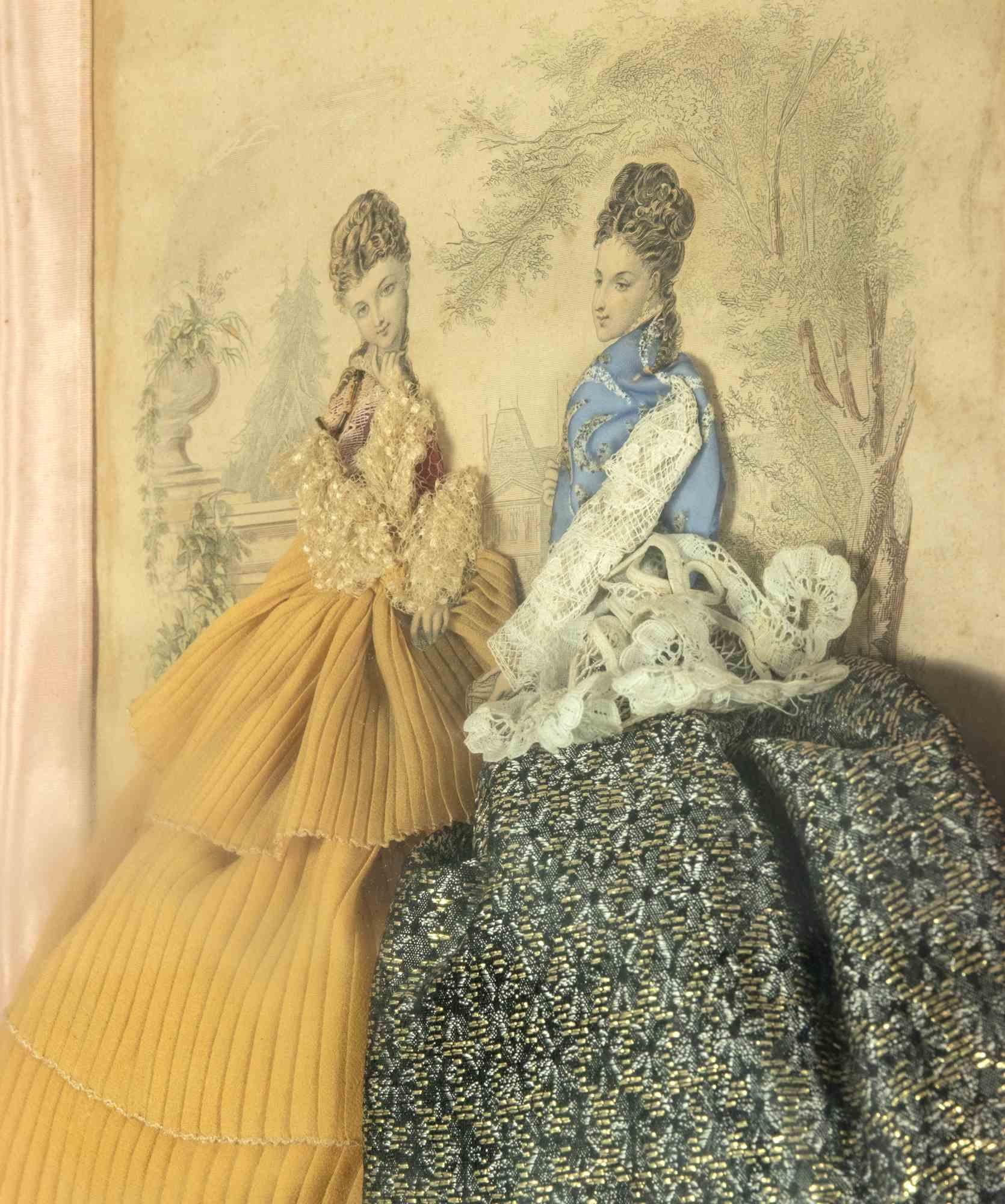 Toilettes de Mme Bréant-Castel  - Aguafuerte - 1876 - Print Moderno de Unknown