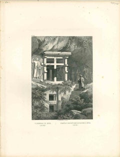 Tombeau Creusé dans le Rocher à Myra - Original Lithograph - Mid 19th Century