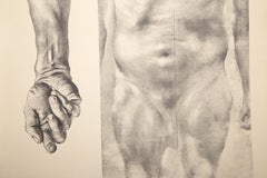 Torso und Arm, surrealistische Lithographie von Donald DeMauro