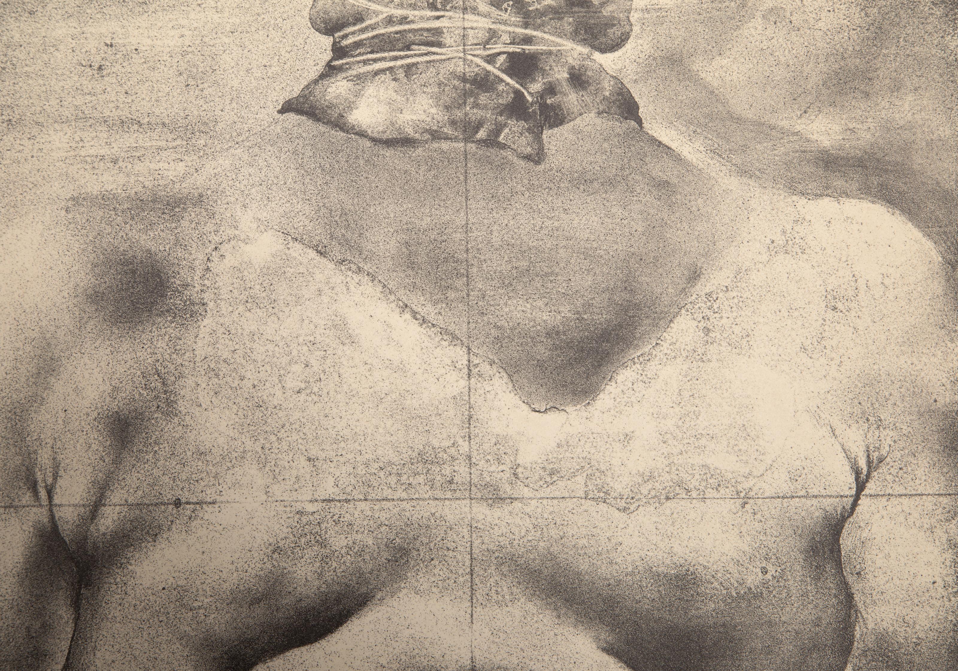 Torso y brazo, litografía surrealista de Donald DeMauro en venta 2