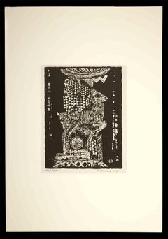 Totem - Woodcut Print Drawing - mid-20th Century