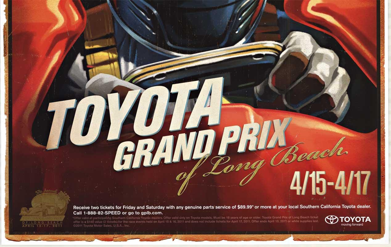 Toyota Grand Prix Long Beach Original-Rennenplakat (Braun), Portrait Print, von Unknown