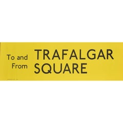 Vintage Trafalgar Square, London England Routemaster Bus sign c. 1970