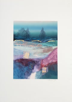 Treasure Island, Monoprint and mixed media by Manuel Rodriguez Jr.