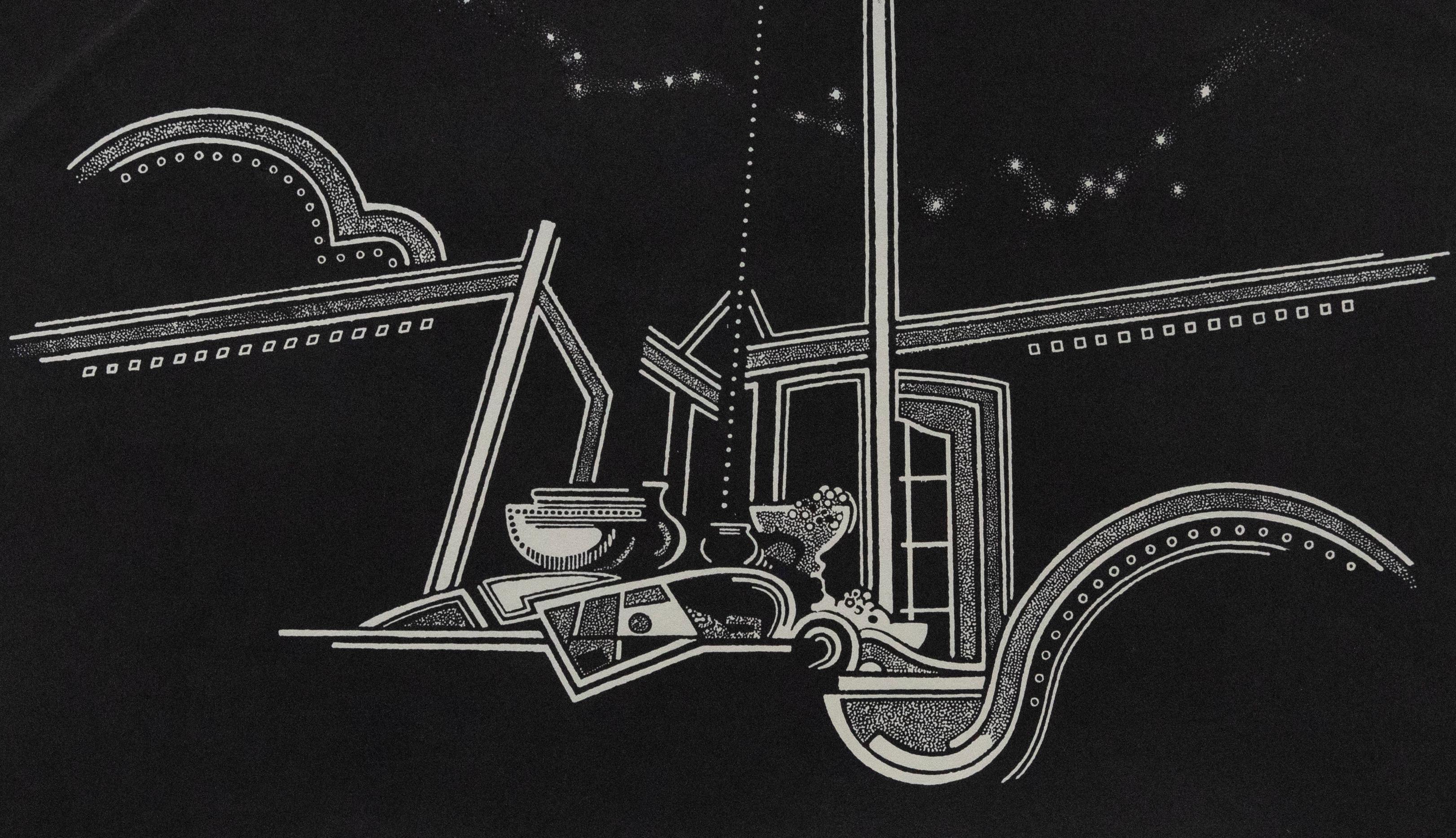 Unknown Still-Life Print - Trevor Frankland (1931-2011) - 20th Century Linoprint, Abstract Still Life
