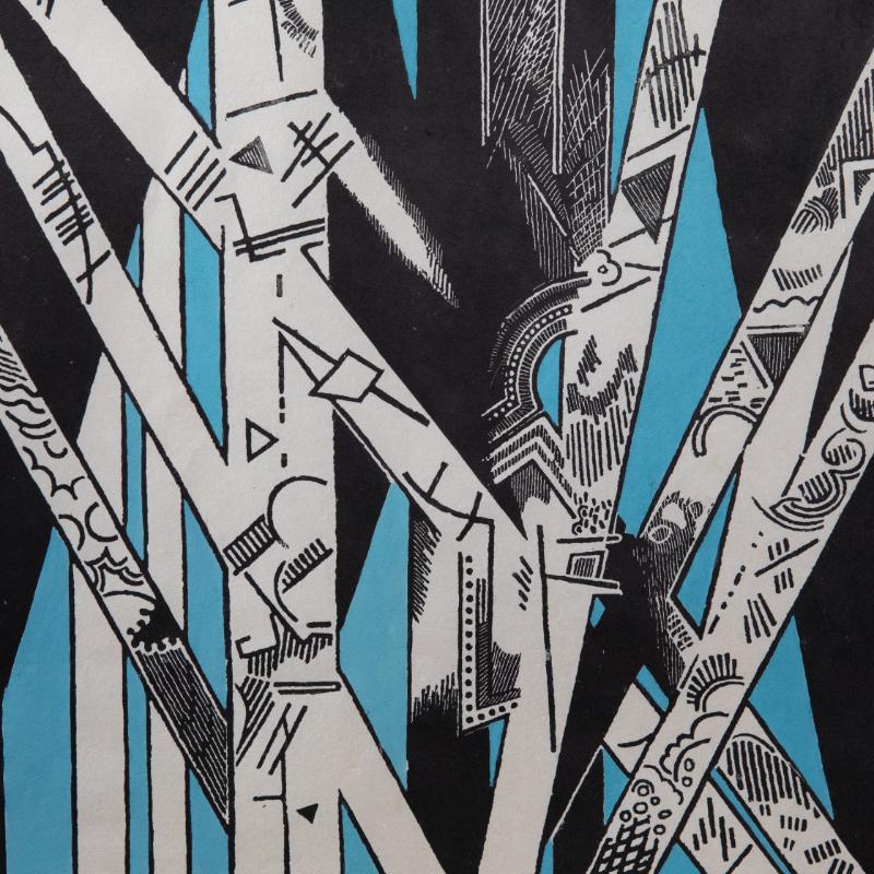 Finished with gouache. Unsigned. On Japanese paper. Image size: 46 x 70cm.