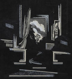 Trevor Frankland (1931-2011) – Linodruck des 20. Jahrhunderts, Abendfenster