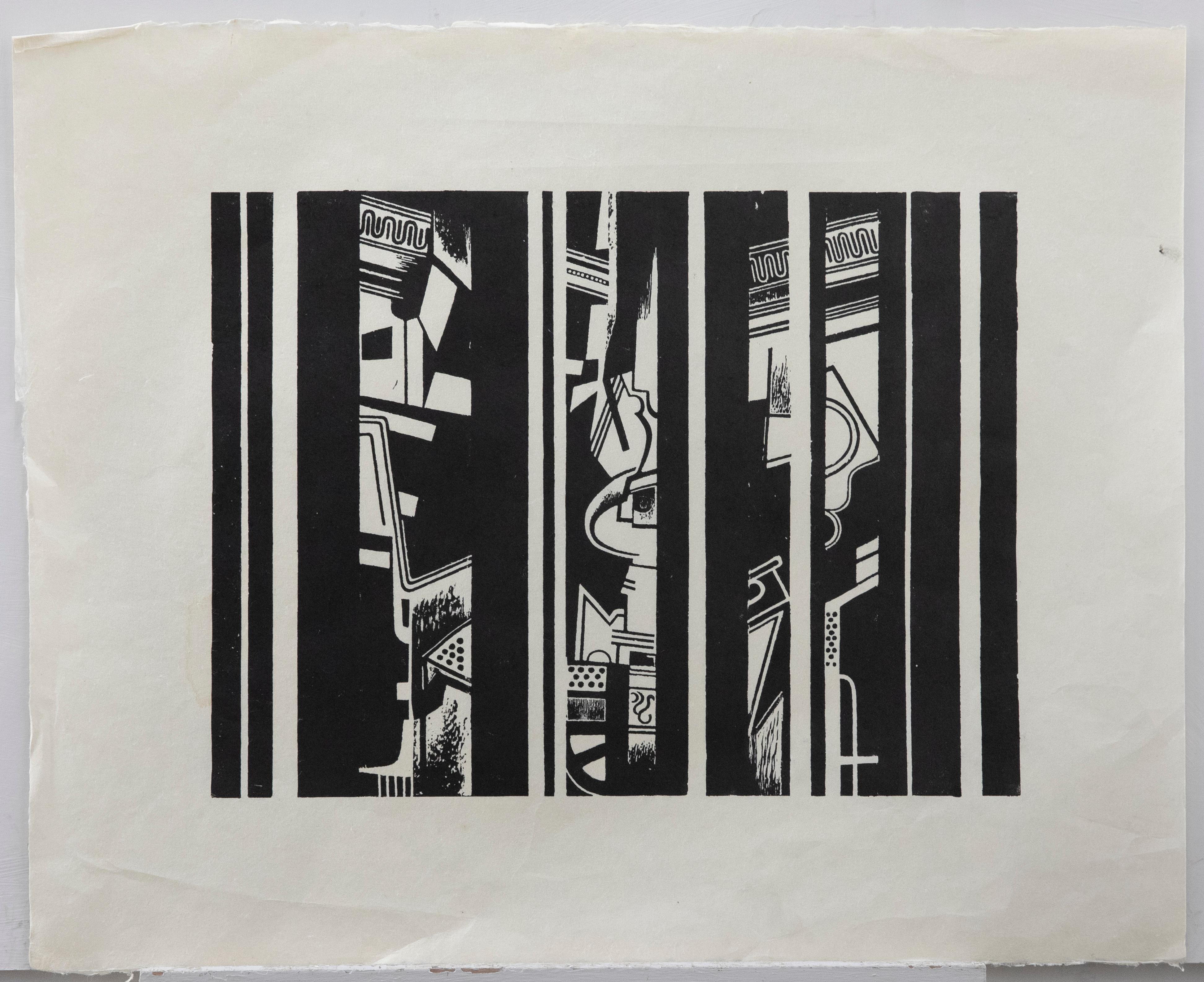 Trevor Frankland (1931-2011) - 20th Century Linoprint, Glimpses - Print by Unknown