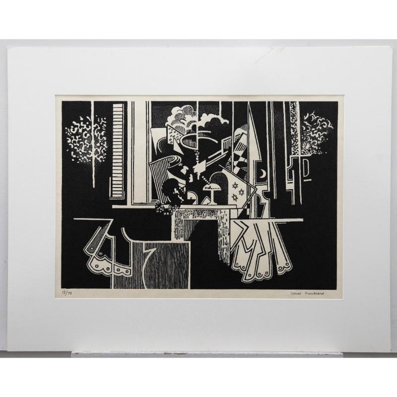 Trevor Frankland (1931-2011) - 20th Century Linoprint, Interior Still Life - Print by Unknown