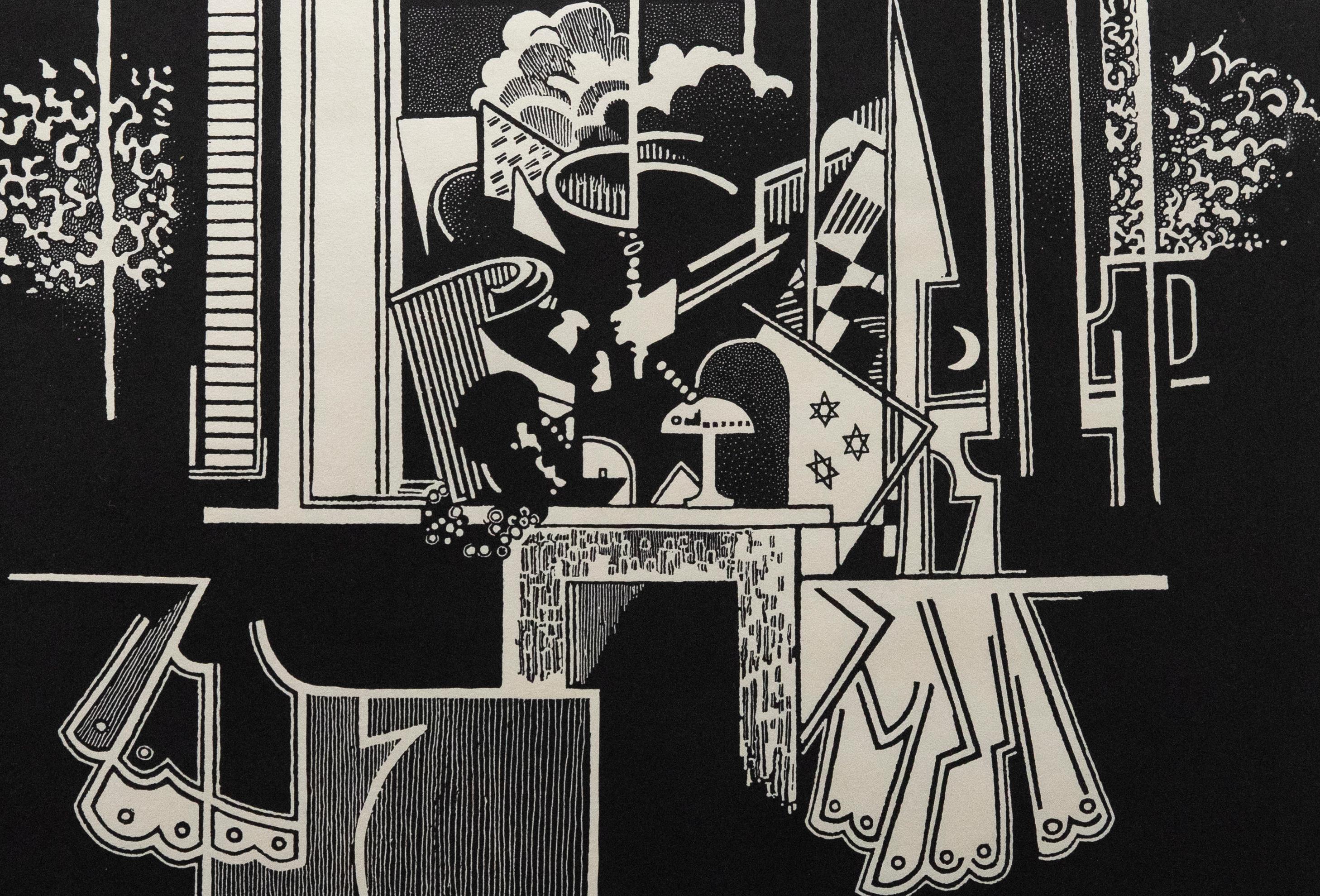 Unknown Still-Life Print – Trevor Frankland (1931-2011) – Linodruck des 20. Jahrhunderts, Interieurstillleben