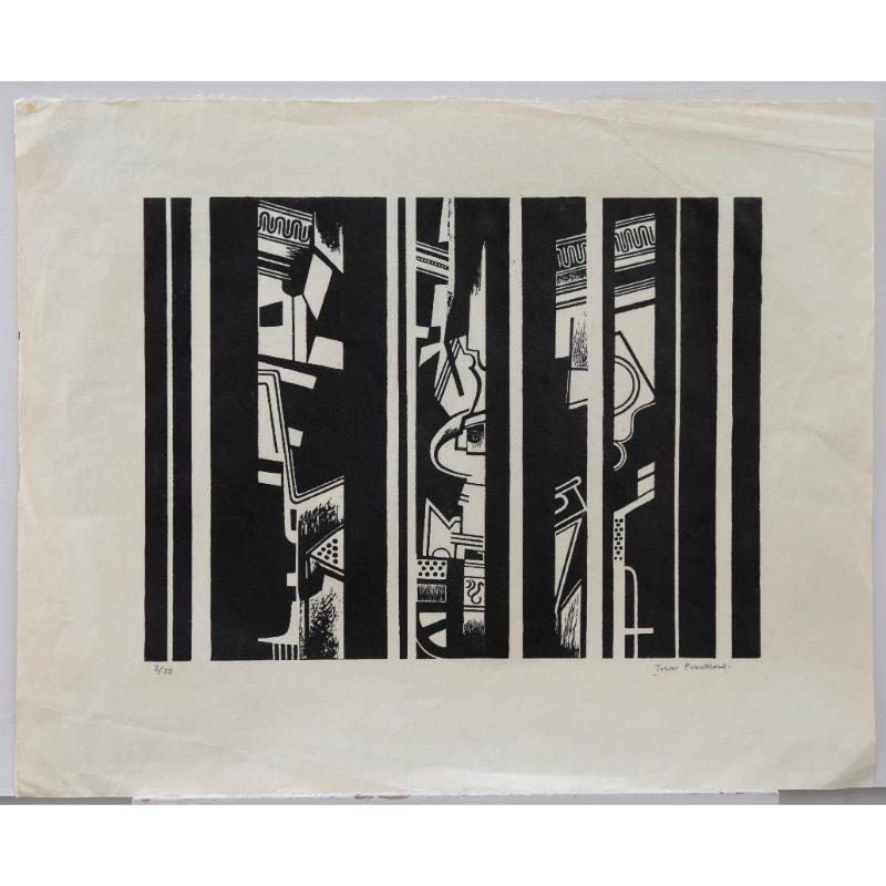 Trevor Frankland (1931-2011) - Linogravure du 20e siècle, vue de fenêtre - Print de Unknown