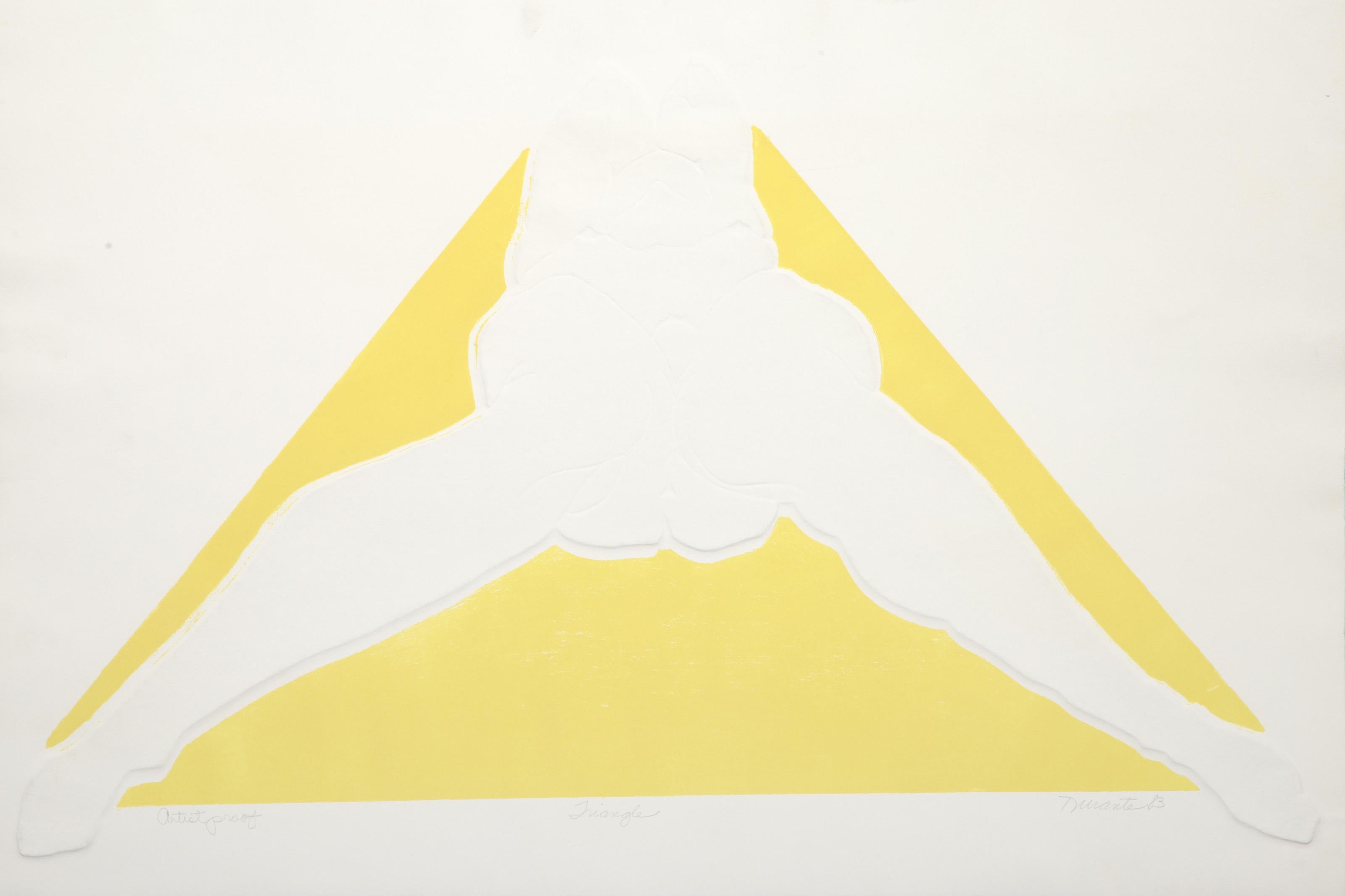 Joe Durante -  Triangle. Année : 1983, Médium : Gravure en taille-douce avec aquatinte, signée, titrée, datée et numérotée au crayon, Edition : AP, Taille de l'image : 16.75 x 28 pouces, Taille : 20.25 x 29.75 in. (51.44 x 75.57 cm) 