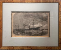 Trio of Framed “Harper’s Weekly” ship prints