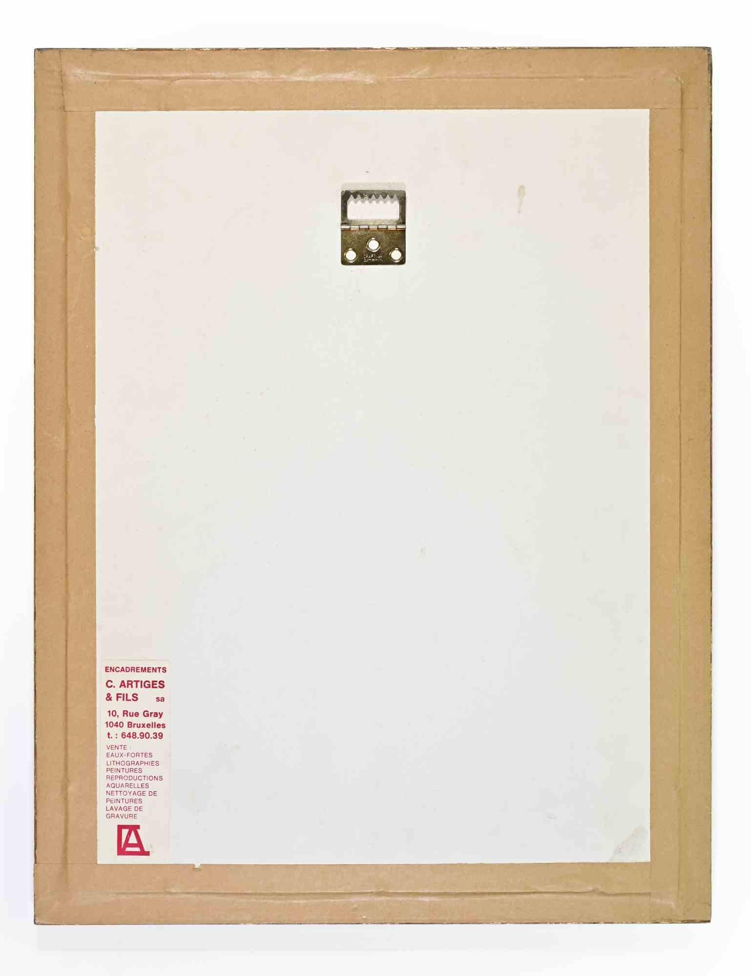 Dos escenas eróticas - Litografía - Principios del siglo XX - Nude Print Marrón de Unknown