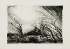 Two Lake Landscapes - Original Etching and Drypoint - 1970s