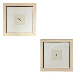 Two Large Poodles Silhouette in Custom Matted Frames
